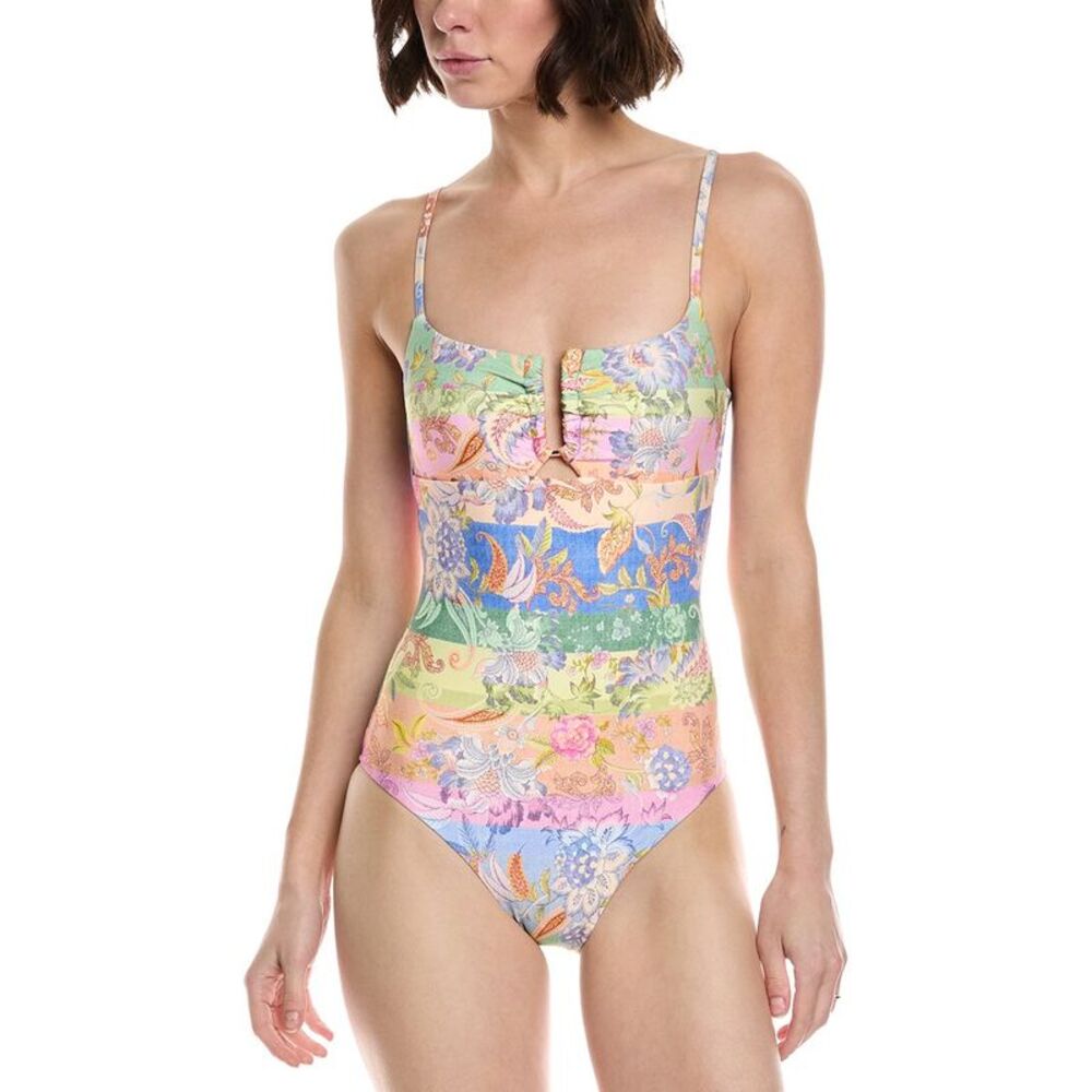 Monte And Lou Womens  Scooped U-Wire One-Piece, Pink